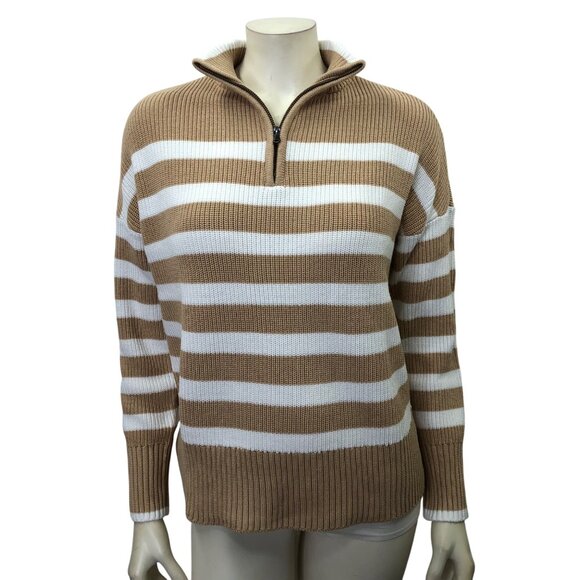 Lands' End Women's Quarter Zip Cotton Sweater‎ Sm NWT - Picture 1 of 7
